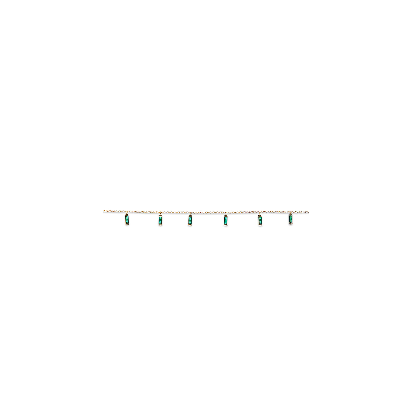 CARYN - Emerald Green Baguette Drop Necklace