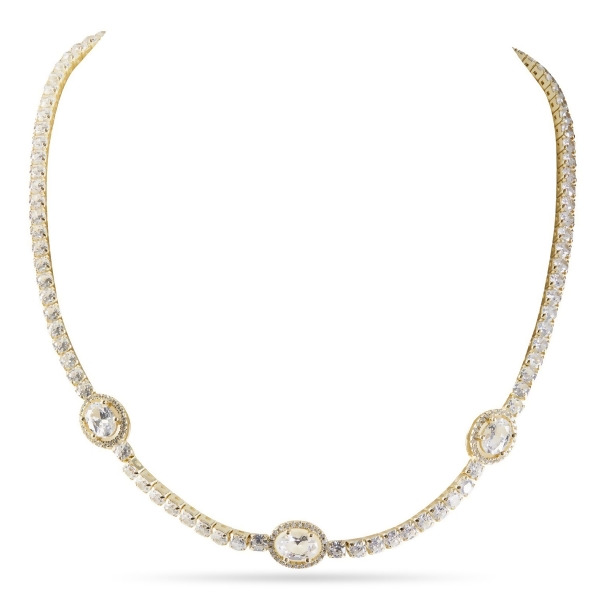 KHLOE - Oval Cut Tennis Necklace