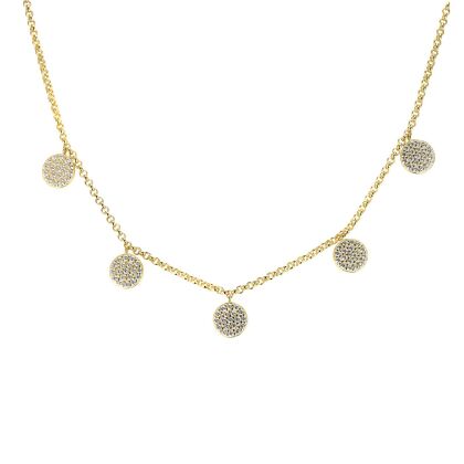 AKEMI - Pave Coin Dangle Necklace