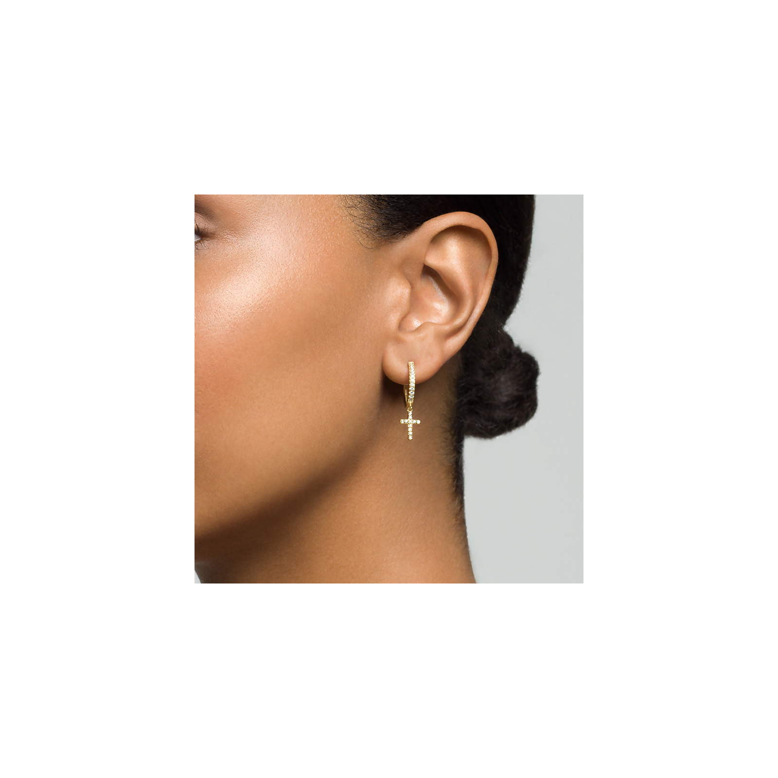 BRANDI - Cross Huggie Earring