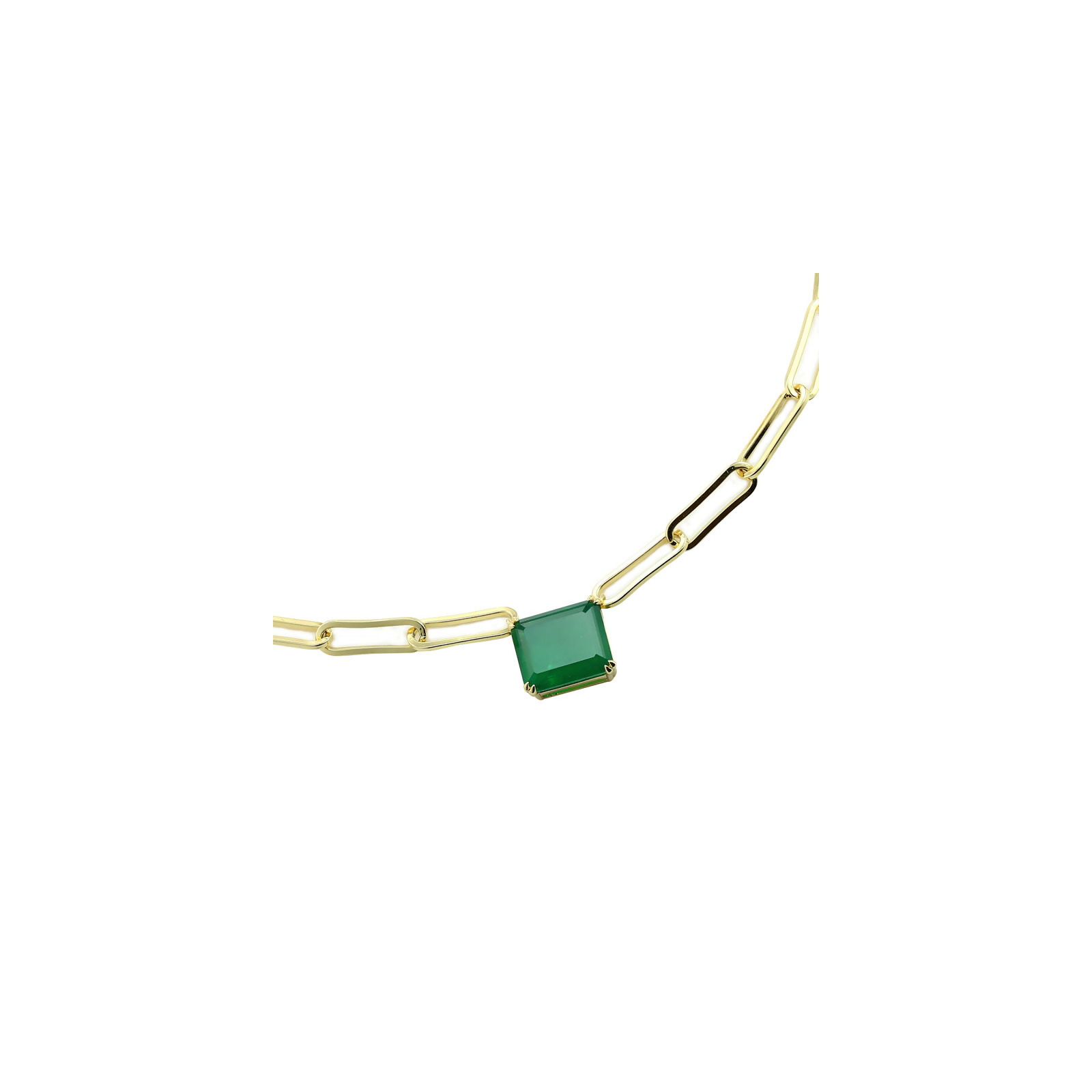 JADE - Solitaire Paperclip Necklace