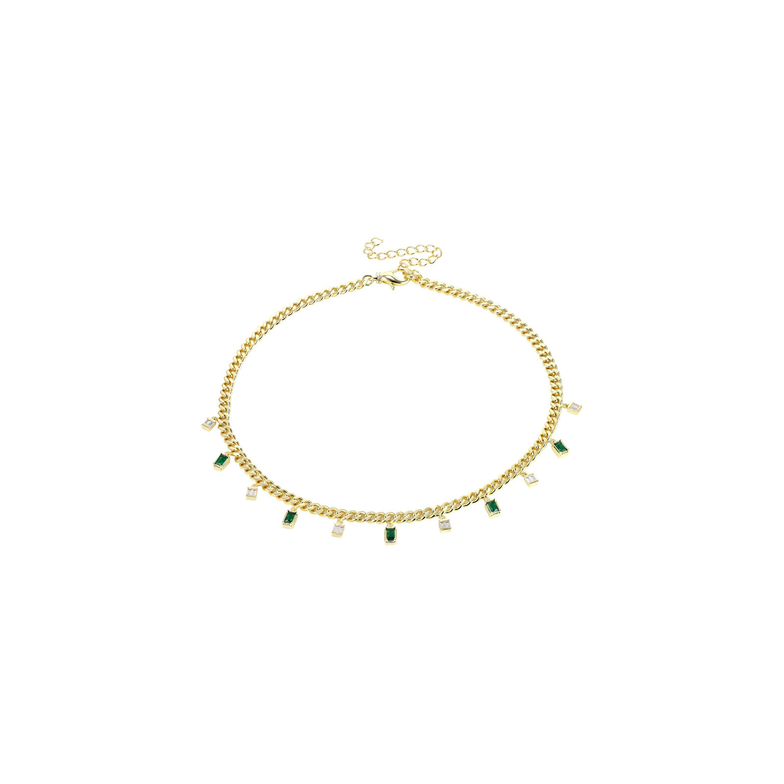 SERENA - Baguette Drop Link Necklace