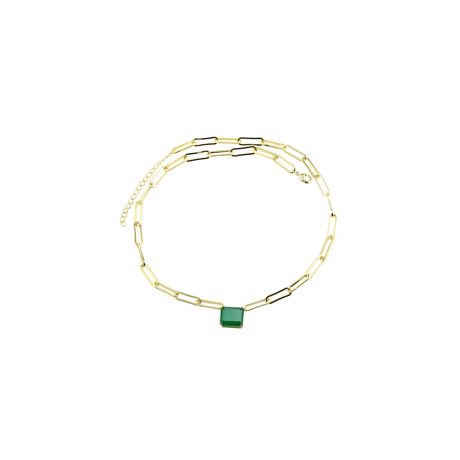 JADE - Solitaire Paperclip Necklace