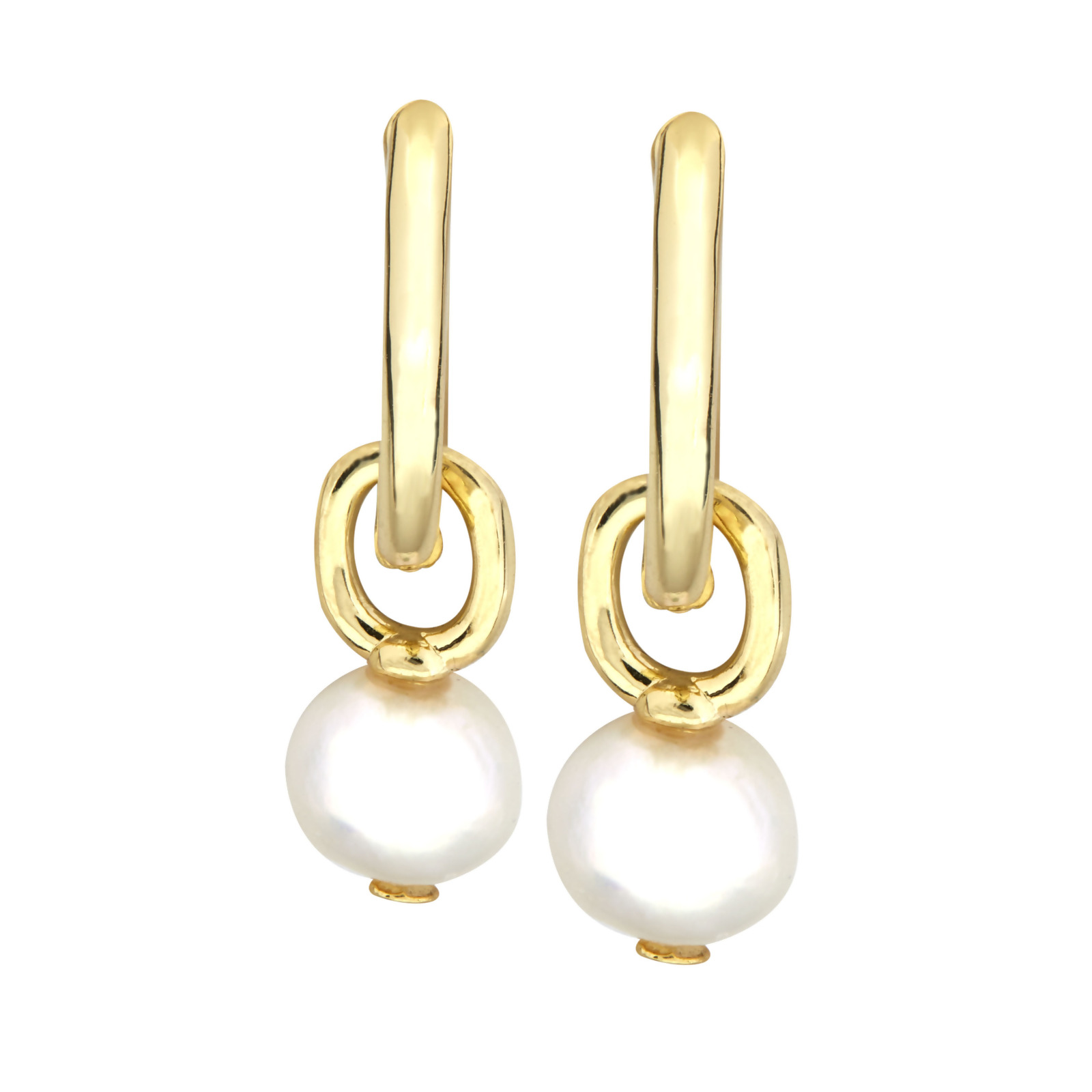 DAPHNE – Freshwater Pearl Drop Huggie Earrings