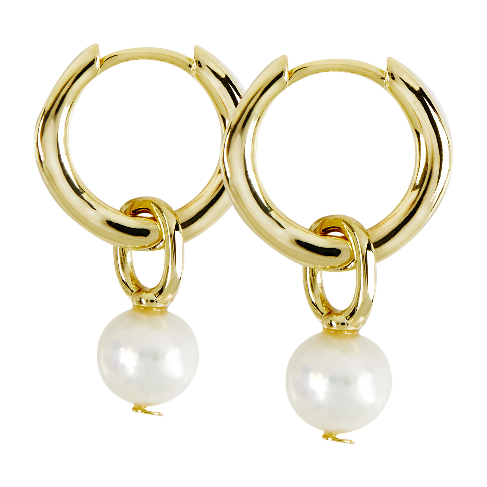 DAPHNE – Freshwater Pearl Drop Huggie Earrings