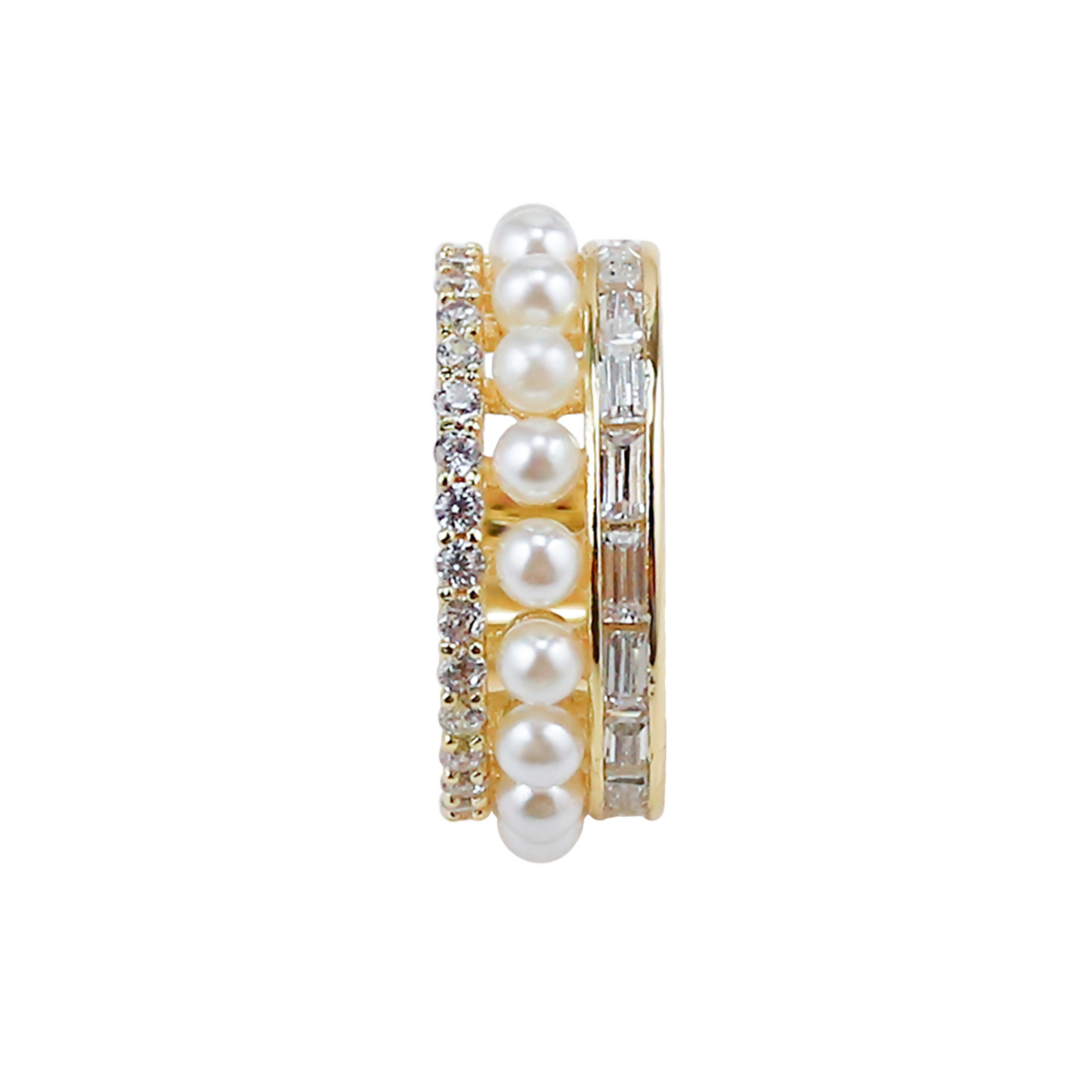 ESTELLE – Triple Row Glass Pearl Ear Cuff