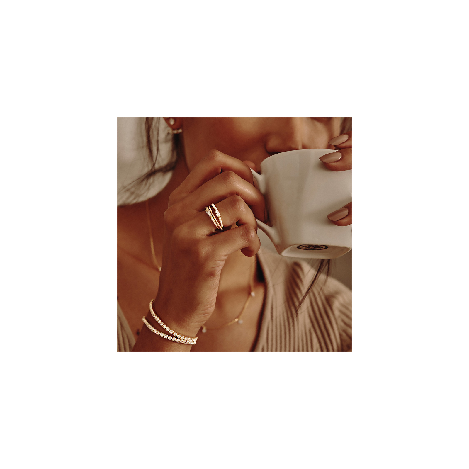 ADRIENNE - Spiraled Baguette Ring