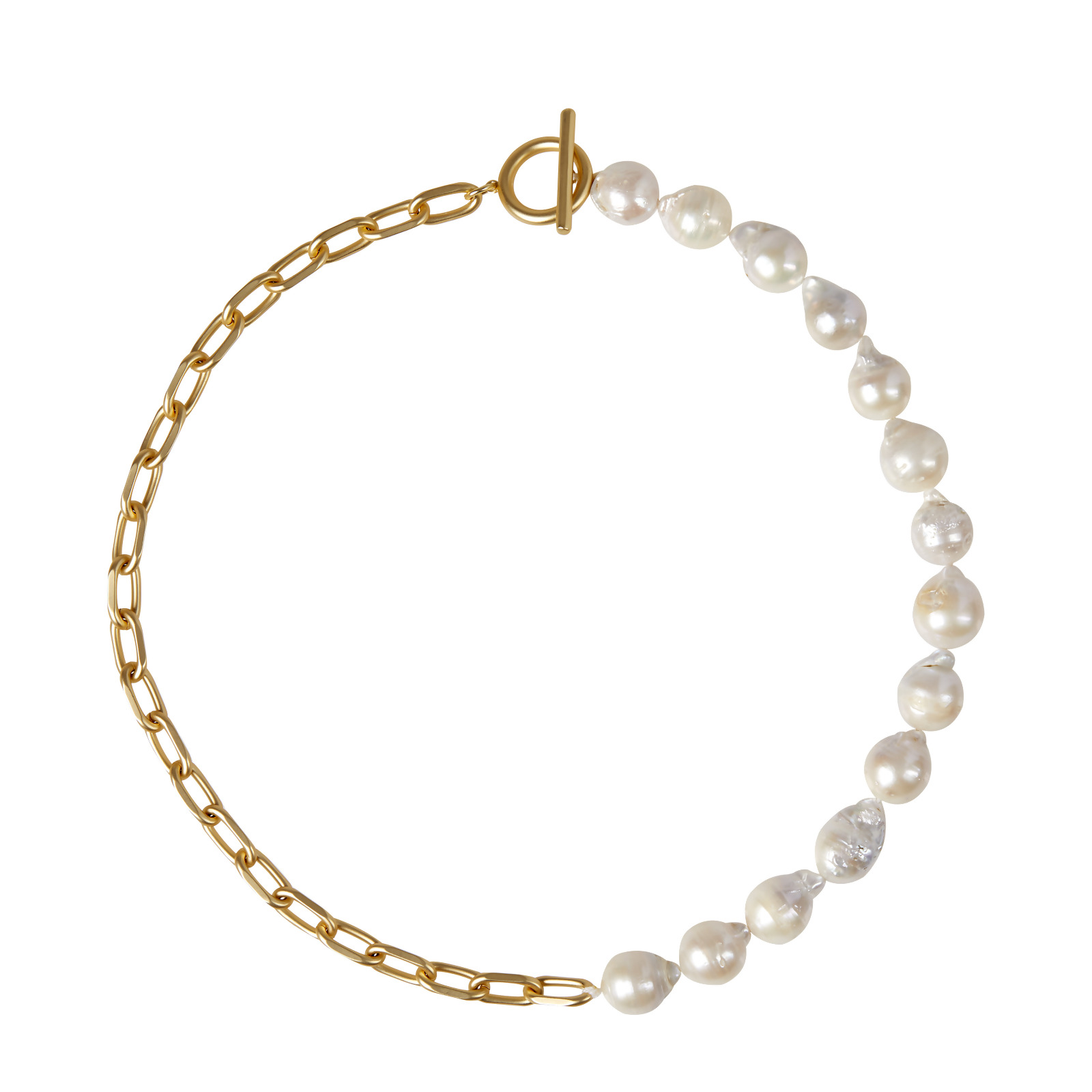JANE – Freshwater Pearl and Paperclip Necklace