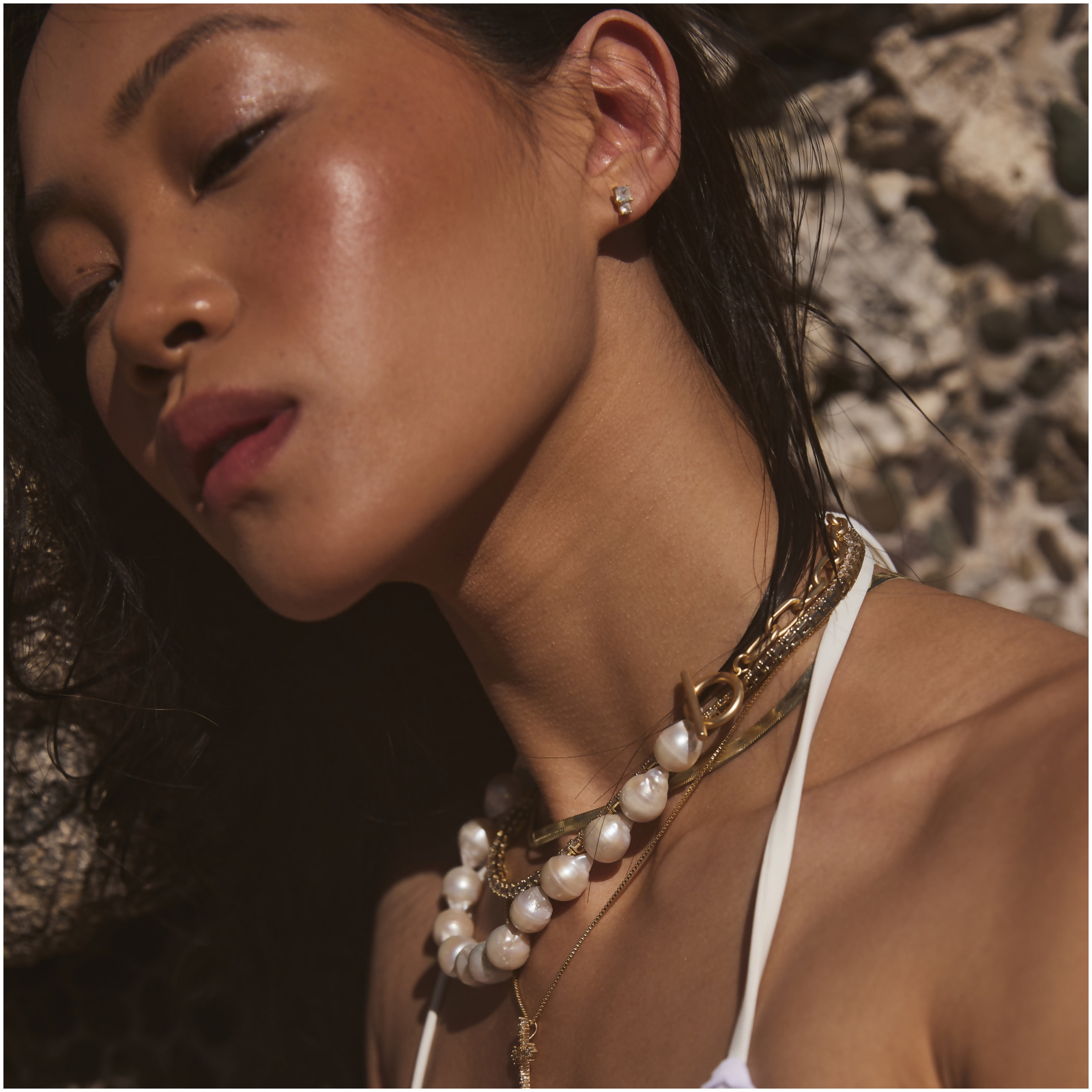 JANE – Freshwater Pearl and Paperclip Necklace