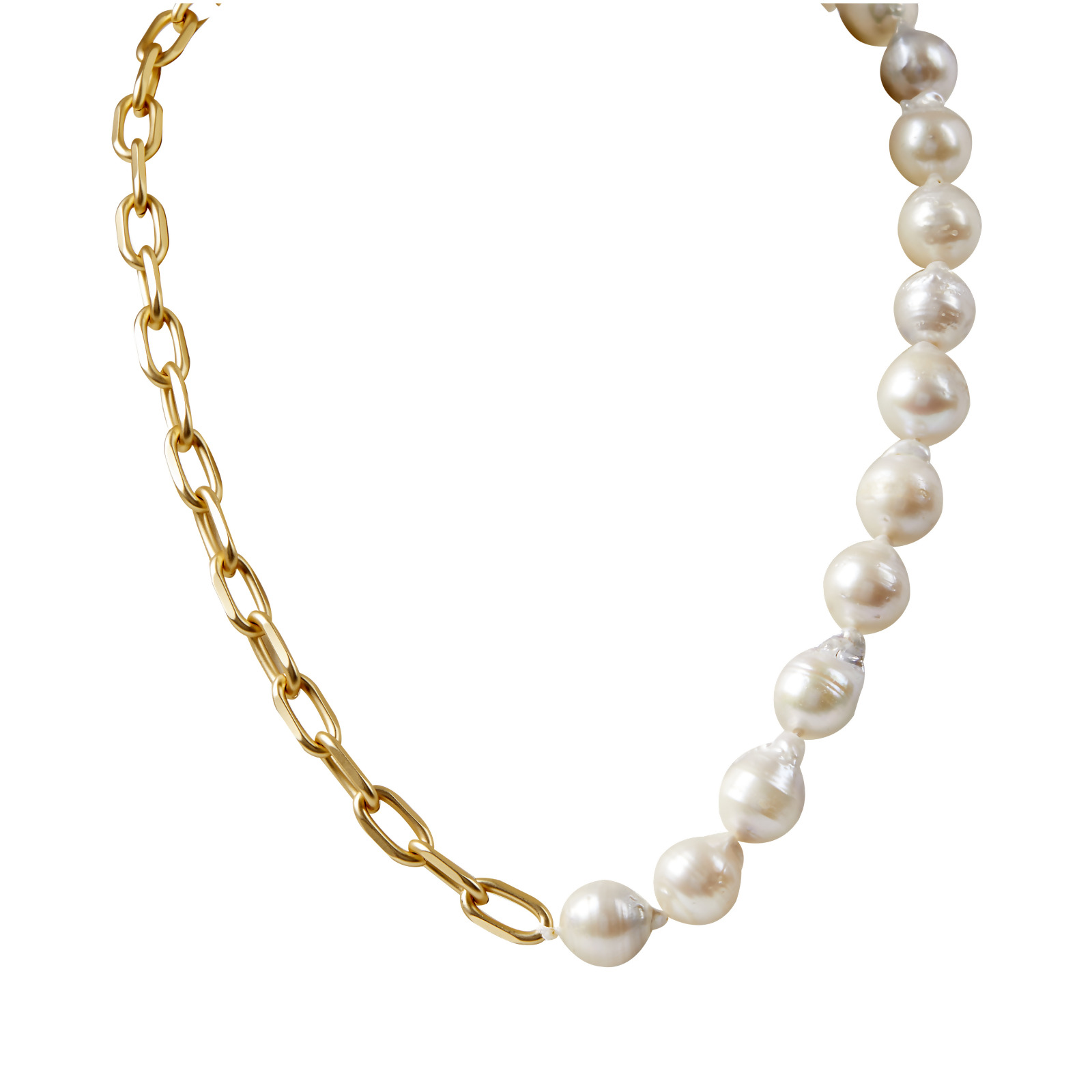 JANE – Freshwater Pearl and Paperclip Necklace