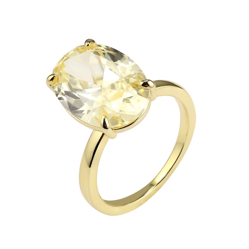 SIMONE – Anillo de diamante de imitación amarillo