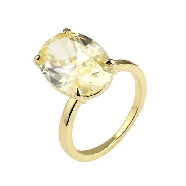 SIMONE – Anillo de diamante de imitación amarillo