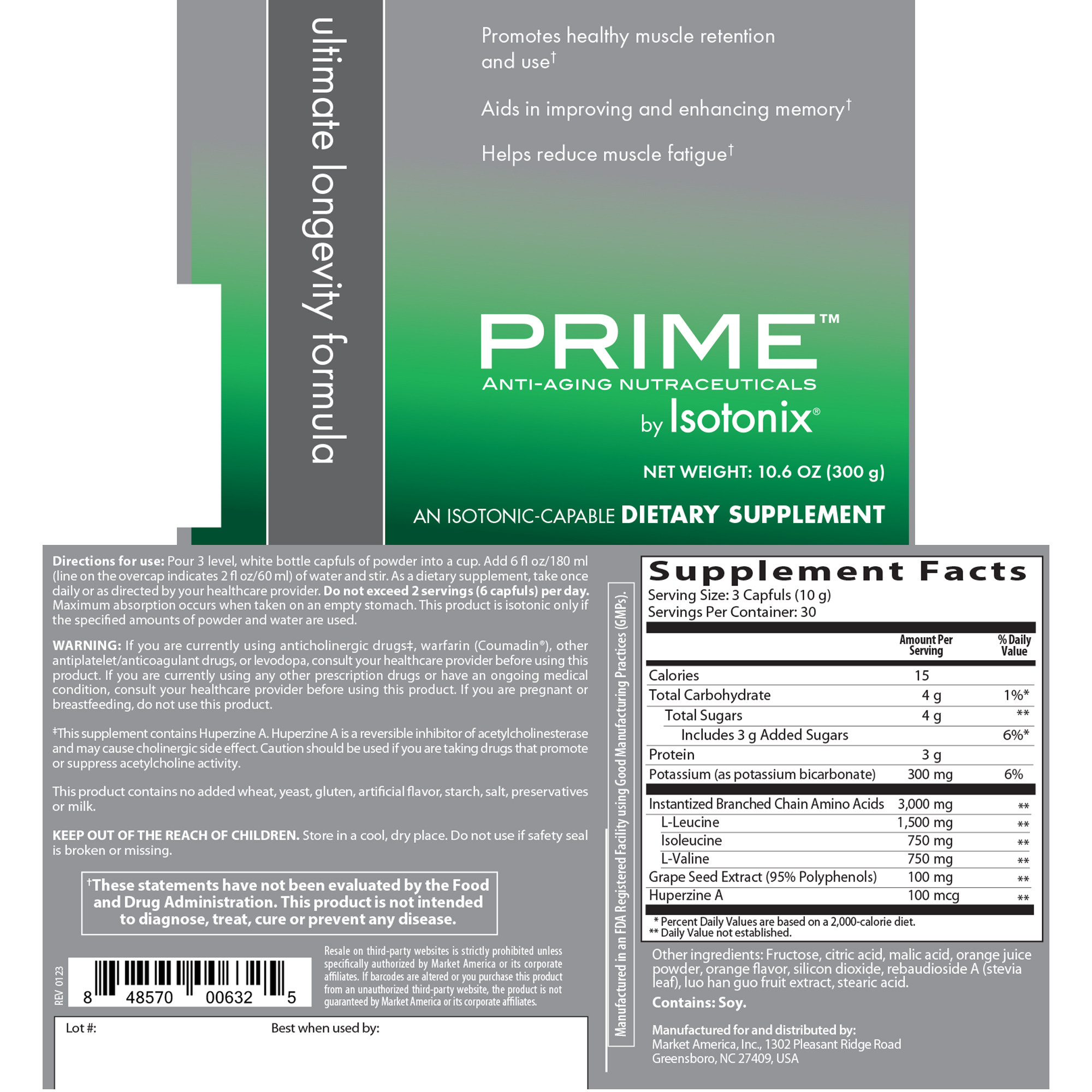 Prime™ Fórmula de Isotonix® para la Longevidad
