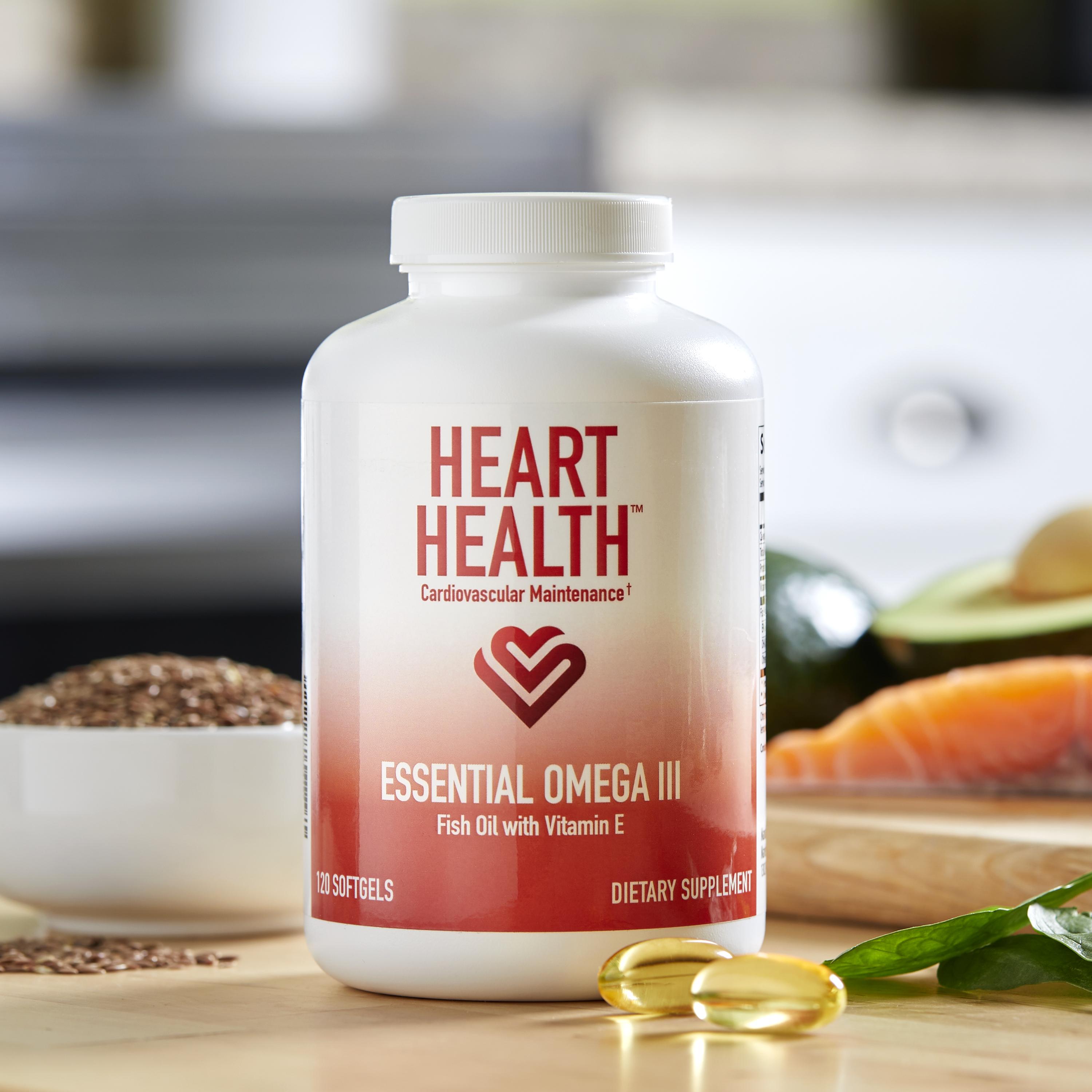 Heart Health™ Aceite de Pescado Omega III Esencial con Vitamina E