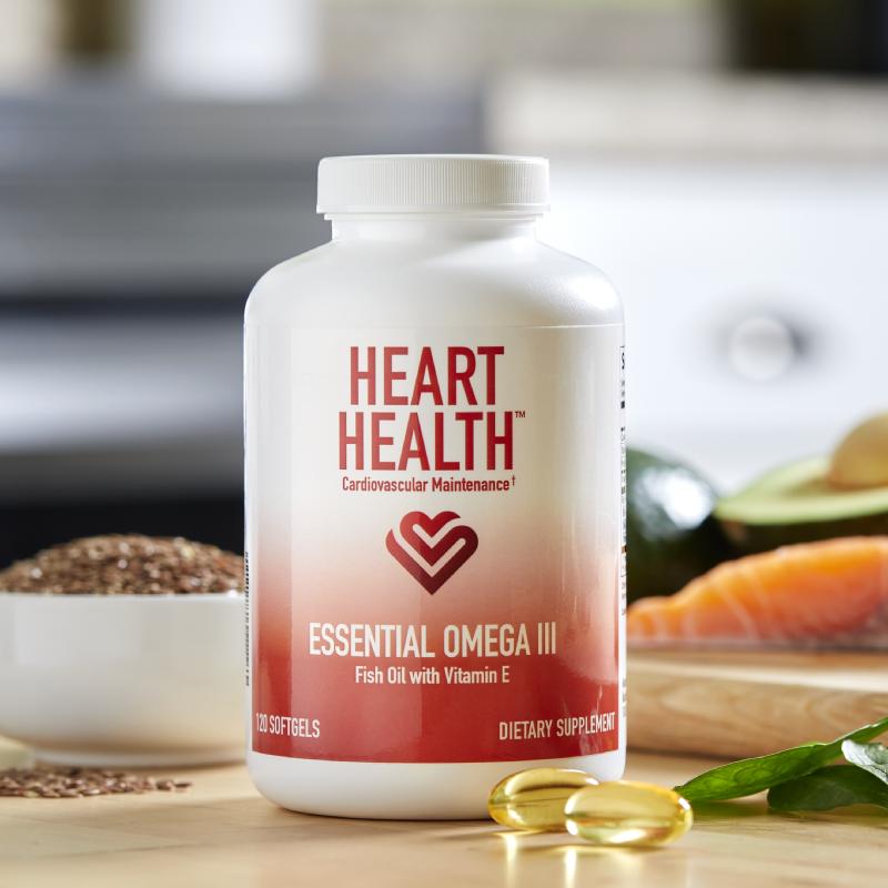 Heart Health™ Aceite de Pescado Omega III Esencial con Vitamina E