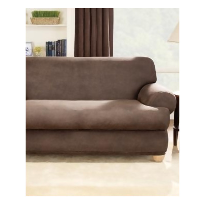 Sure Fit Stretch Faux Leather Separate Seat T Cushion Sofa Slipcover Sure Fit Stretch Faux Leather Separate Seat T Cushion Sofa Slipcover