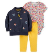 Carter's Baby Girls 3-Pc. Floral Bomber Jacket, Printed Bodysuit & Pants Set Carter's Baby Girls 3-Pc. Floral Bomber Jacket, Printed Bodysuit & Pants Set