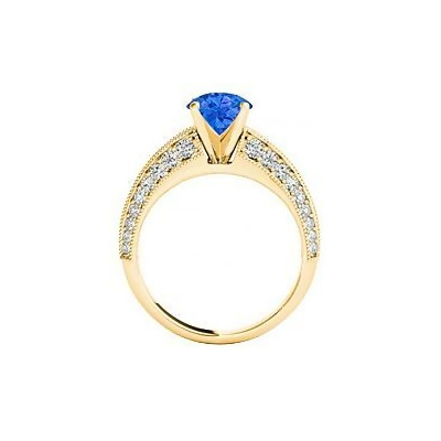 Round Sapphire CZ Ring in 18K Yellow Gold Vermeil from ...