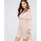 Glamorous Off Shoulder Dress - Pink Glamorous Off Shoulder Dress - Pink