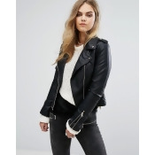Pimkie Leather Look Biker Jacket - Black Pimkie Leather Look Biker Jacket - Black