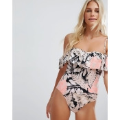 Seafolly Floral Bardot Swimsuit - Multi Seafolly Floral Bardot Swimsuit - Multi