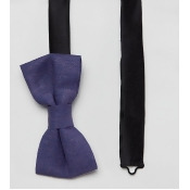 Heart & Dagger bow tie in linen - Blue Heart & Dagger bow tie in linen - Blue