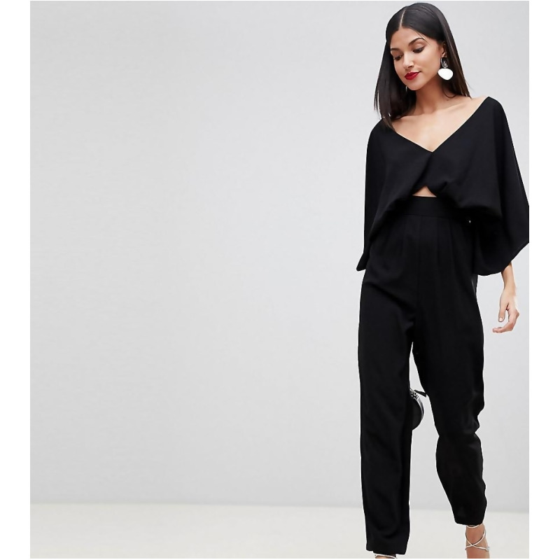 asos design jumpsuit with kimono sleeve and peg leg