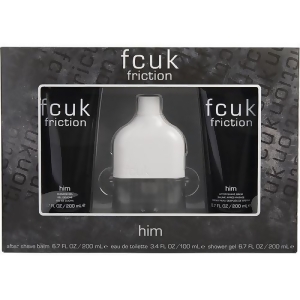 Fcuk Friction by French Connection Edt Spray 3.4 oz Aftershave Balm 6.7 oz Shower Gel 6.7 oz for Men - All