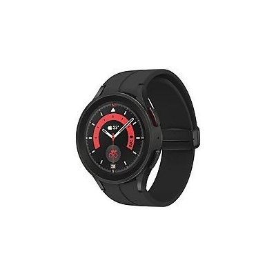 Samsung Galaxy Watch5 Pro - 45 mm - Optical Heart Rate Sensor, Bioelectrical Impedance Analysis (BIA) Sensor - Sleep Monitor - Sleep Quality, Heart Rate, Steps Taken - 16 GB - Android Wear - Bluetooth - GPS - Black, Titanium Case Color - Titanium Body Mat 