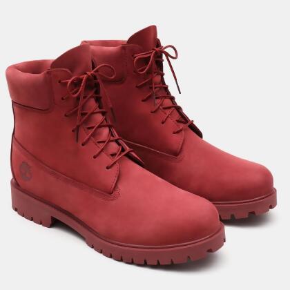 red timberland boots with fur
