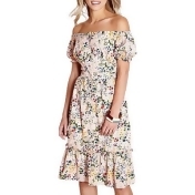 Yumi Bardot Floral Dress, Light Pink Yumi Bardot Floral Dress, Light Pink