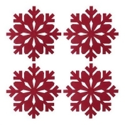 John Lewis & Partners Felt Christmas Snowflake Placemats, Red, Set of 4 John Lewis & Partners Felt Christmas Snowflake Placemats, Red, Set of 4