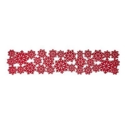 John Lewis & Partners Felt Christmas Snowflake Table Runner Centrepiece, Red, L100cm John Lewis & Partners Felt Christmas Snowflake Table Runner Centrepiece, Red, L100cm