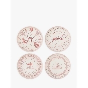 ED Ellen DeGeneres for Royal Doulton Christmas Accent Plates, Set of 4, White/Red, 21cm ED Ellen DeGeneres for Royal Doulton Christmas Accent Plates, Set of 4, White/Red, 21cm