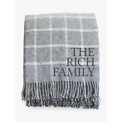 Jonny's Sister Personalised Check Wool Throw, Grey Jonny's Sister Personalised Check Wool Throw, Grey