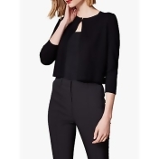 Karen Millen Open Front Cardigan, Black Karen Millen Open Front Cardigan, Black