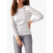 Pure Collection Colour Block Striped Cashmere Jumper, Multi Pure Collection Colour Block Striped Cashmere Jumper, Multi