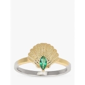 V by Laura Vann Pamela Shell Ring, Gold/Green V by Laura Vann Pamela Shell Ring, Gold/Green
