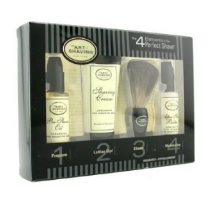 Starter Kit Unscented Pre Shave Oil Shaving Cream Brush After Shave Balm For Men by The Art Of Shaving 4pcs - All