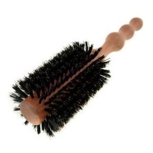 Large 65mm Round Brush Polished Mahogany Handle 65% Boar Bristle 35% Nylon For Women by Philip B 1pcs - All