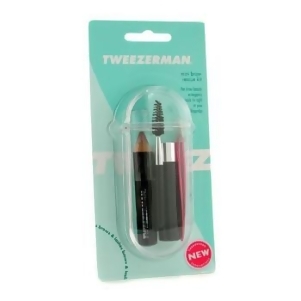 Mini Brow Rescue Kit Slant Tweezer Browmousse Brow Brush Eyenhance Brow Highlighter Case For Women by Tweezerman 4pcs 1case - All