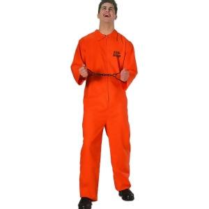 Adult's Jail Bird Prisoner Orange Jumpsuit Costume - Mens X-Large (44-46) 44-46" chest~ 5'9" - 6'2" approx 190-210lbs