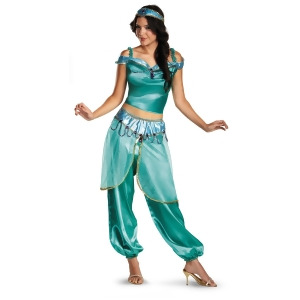 Womens Deluxe Sexy Aladdin Disney Princess Jasmine Costume - Womens Large (12-14) approx 30-32 waist~ 41-43 hips~ 38-40 bust~ 135-145 lbs
