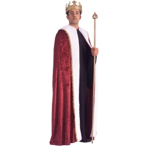 Burgundy Velvet Full Body Costume King's Cape With White Trim Standard Size - All