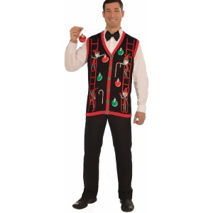Adults Mens Decorating Elves Ugly Christmas Sweater Party Vest - Medium (40" Chest)