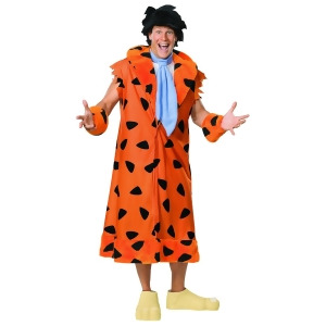 Adult Mens Vintage Cartoon Fred Flintstone Caveman Plus Size 44-50 Costume Men's Plus Size 44-50 approx 50 chest 42 waist - All