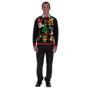 Adults Mens Everything Christmas Light Up Ugly Christmas Eve Sweater - XL (48" Chest)