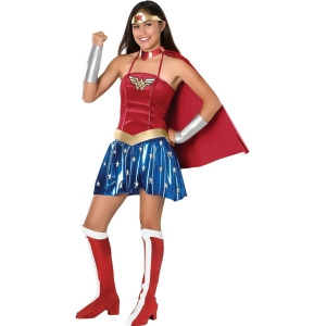 Teen's Womens Dc Comics Justice League Wonder Woman Costume Small 2-6 Womens Small 2-6 approx 30-34 bust 20-24 waist - All