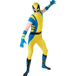 Adult Mens Marvel Comics Hero Wolverine 2nd Skin Full Body Jumpsuit - Mens X-Large (44-46) 44-46" chest~ 5'10" - 6'3" approx 190-210lbs
