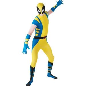 Adult Mens Marvel Comics Hero Wolverine 2nd Skin Full Body Jumpsuit - Mens Medium (38-40) 38-40" chest - 5'4" approx 120-150lbs